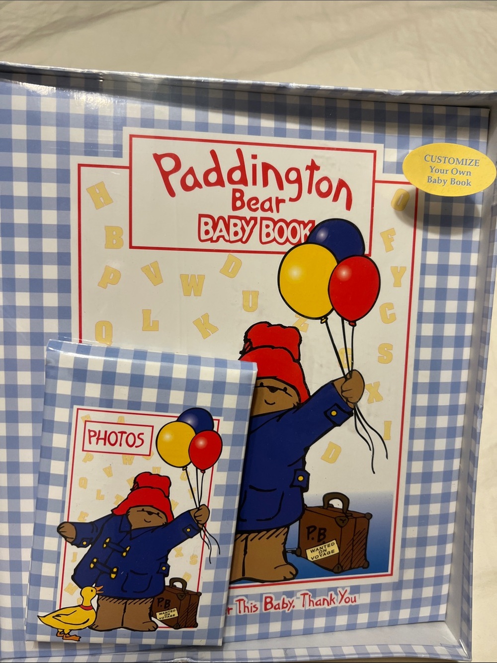 Baby Book Picture Frame - Blue Gingham